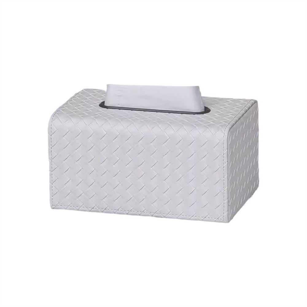 Tissue Case Simple Modern Tissue Box Household Restaurant Desktop Decorative Paper Creative Coffee Table Storage Tissue Dispenser(White)