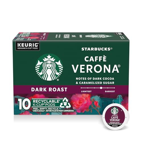 Starbucks K-Cup Coffee Pods, Dark Roast Hot or Iced Coffee, Caffè Verona, 10 Keurig Pods - image 1