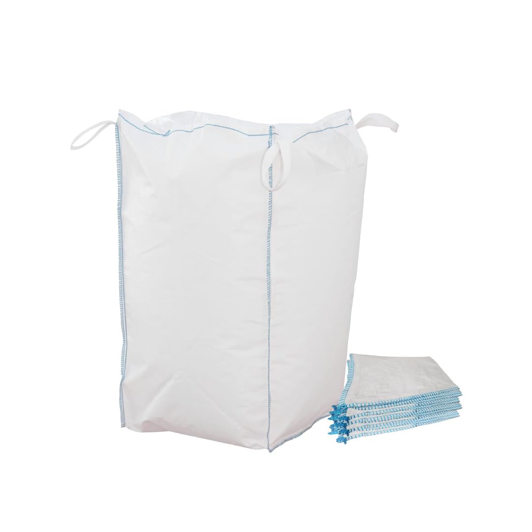SHOPROM Bolsas de jardinería homologadas BigBag 1000 kg de polipropileno resistentes y reutilizables para eliminación de materiales de construcción y agrícolas ideales para almacenamiento (fondo