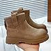 Boys Girls Combat Booties Faux Lined Winter Boots Suede Western Short Boots Back Zipper Hiking Boot 4-11 Years