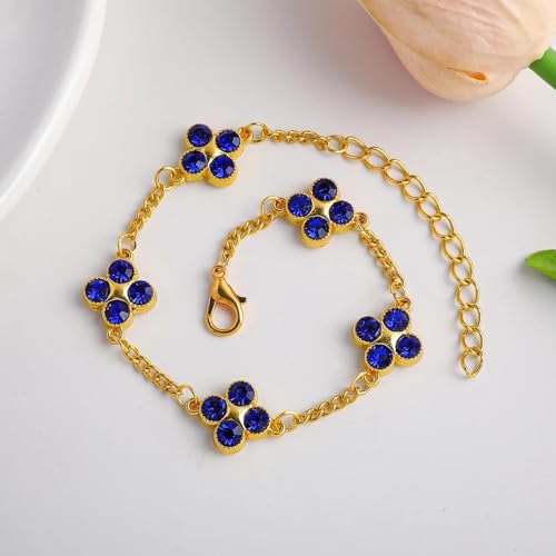 Chaîne de main trèfle bleu strass ajustable : fini les bijoux perdus - 6