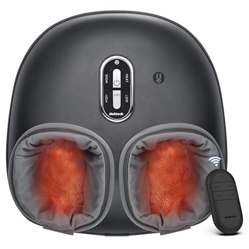 Nekteck Foot Massager with Heat: 2026 Upgraded Remote Control Shiatsu Feet Massager for Plantar Fasciitis, Deep Kneading Therapy Air Compression Massage Tools for Foot Health, Gifts for Men Women