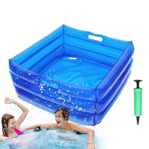 Pediluvio gonfiabile, lavabo pieghevole per i piedi, Lavabo pieghevole per piscina, Lavaboper piediblu per piscina, spa, bacino per piedi morbidi per cortile, spiaggia