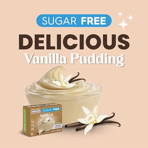 Image of Simply Desserts Vanilla Instant Pudding, Sugar-Free, 6-Pack - Healthy Dessert, Keto Snacks, Vegan & Diabetic-Friendly, Kosher, 1.7 Oz Ea