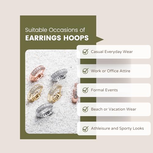 Gold Hoop Earrings for Women 18K Gold Plated Iced Out Silver Huggie Earrings for Men Hypoallergenic CZ Diamond Earrings3