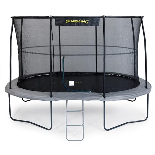 Jumpking Trampoline Pro Oval 7ft x 10ft avec Filet de Sécurité et échelle ❘ Trampoline de Jardin Extérieur pour Adultes et Enfants, Entourage Résistant et Barres Incassables