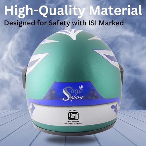 Image of Sage Square Audi Kimi Full Face Helmet | ISI Certified | Clear Visor | Ultra Comfort Inner Padding Extra Comfort & Stylish