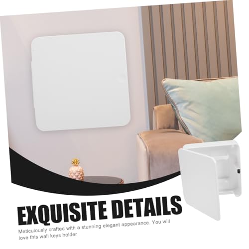 Crochet sans perçage et support magnétique blanc pour clés et petits objets - 5