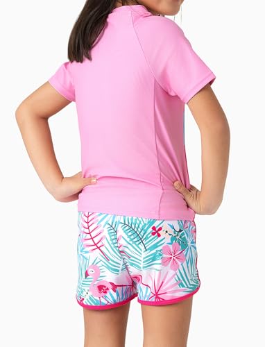 Disney Frozen Elsa Princess Girls Two Piece UPF 50+ Protection Quick-Dry Short Sleeve Swim Sets Rashguard Bathing Suit3