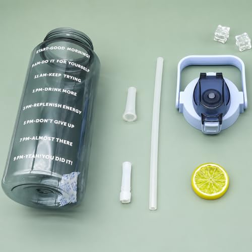Image of Transparent Water Bottle 2000ML with Motivational Time Marker | Leak Proof&Break-Proof 2 litre water bottle | Best Usage For Office /School /Gym /Travel Water Bottle