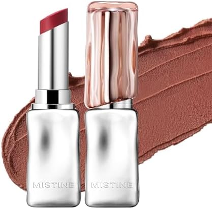 Mistine Lipstick Thai Latte Sheer Creamy Rouge Velevt Matte Finish Lipstick for Women Non-sticky C01 Rainy Iced Coffee 3.5g, 1 Count