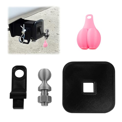Funny Mini Trailer Hitch Ball Cover,Novelty Humorous Mini Hitch Ball Joke Tiny Balls Hitches with Nuts,Portable Tiny Trailer Hitches Cover Trailers Accessories for 2 Inch Receivers