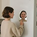 Miroir mural magnétique - Sémicircle, 4.96x6.93 Inch, pour la maison, bureau, cabinet, écluse scolaire