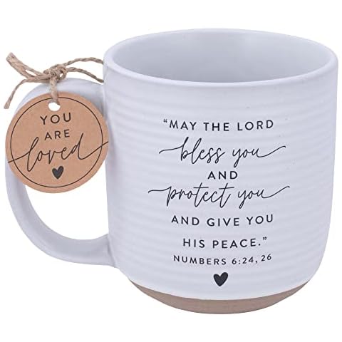 Lighthouse Christian Products Bless You Hold Onto Hope Rib Textured White 20 Ounce Ceramic Mug Cover