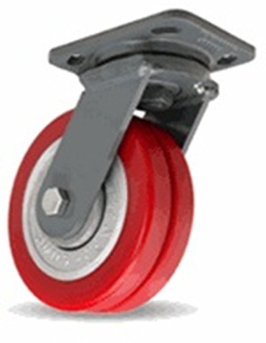 6x2 Hamilton (S-WH-6SWF) Swivel Plate Caster Aubin Swivel-EAZ® Dual Poly Wheel