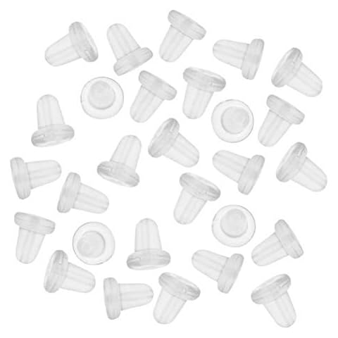 100xNamgiy Earring Backs Plastic Rubber Stud Backs Earring Clasps Safety Backs Clutch for Jewellery-Making Accessories 0.2 Inches Cover