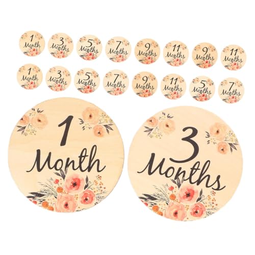 Cartes étape bébé en bois : 18 disques mensuels ronds pour photos de naissance