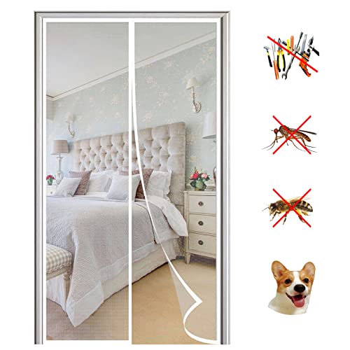 マグネット 式網戸 カーテン網戸付き玄関ドア 自動磁気閉鎖