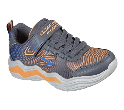 Skechers Kids Boy's Erupters IV Sneaker, Charcoal/Orange, 5 Big Kid