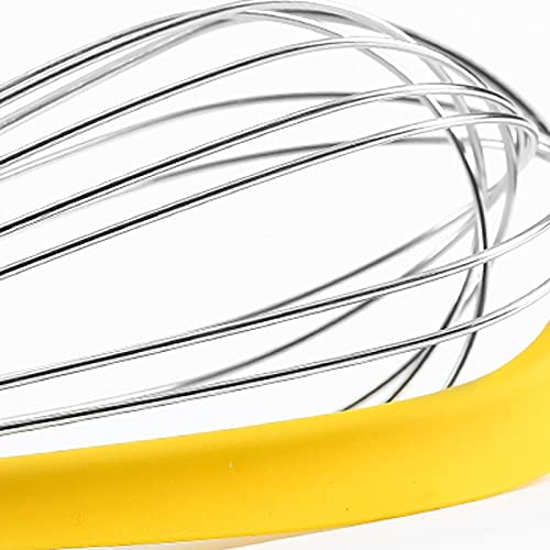 Juego de batidor de Acero Inoxidable y raspador de Silicona con Separador de Huevos para Cocina casera, Mango ergonómico Cepillado Silk Pillowcase