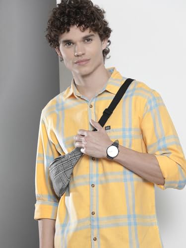 Image of The Indian Garage Co Men Slim Fit Abstract Printed Full Sleeves Spread Collar Casual Shirt
