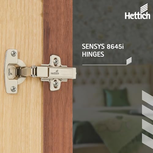 Image of Hettich Sensys Hinges, Sensys 8645I |Clip-on Soft Close Concealed Cabinet Hinges | Halfoverlay Door, Opening angle 110? - (Thickness 24mm) 9.5 Crank