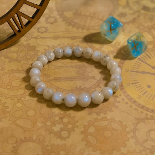 Image of ANAYA AGATE Healing Crystal Bracelet for Women and Men - 8mm Round Beaded Bracelet for Men and Women - Unisex Stretchy Gemstone Bracelet for Healing and Protection