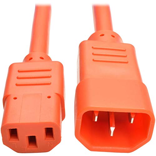 Image of Tripp Lite 2 ft. Heavy Duty Power Extension Cord, C14 to C13, 15A, 14 AWG, Orange (P005-002-AOR)