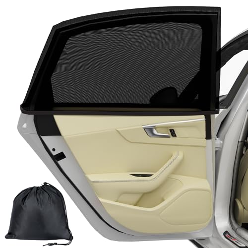 Vincona Car Window Shades for Baby 2 PackStretchable & Breathable Window Screens for Sun Protection Sunshade UV/mosquito resistant suitable for adults/kids/pets47X29.5 Fits 99% CarsXL