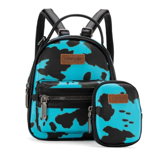 Image of Montana West Wrangler Mini Backpack Cute Cow Print Backpack Purse for Girls and Women, Turquoise WG133-8600TQ
