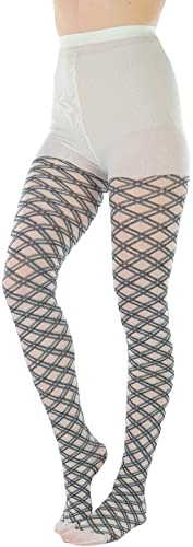 Image of ToBeInStyle Women's Argyle Checkered Diamond Rhombus Net Opaque Sheer Tights Pantyhose