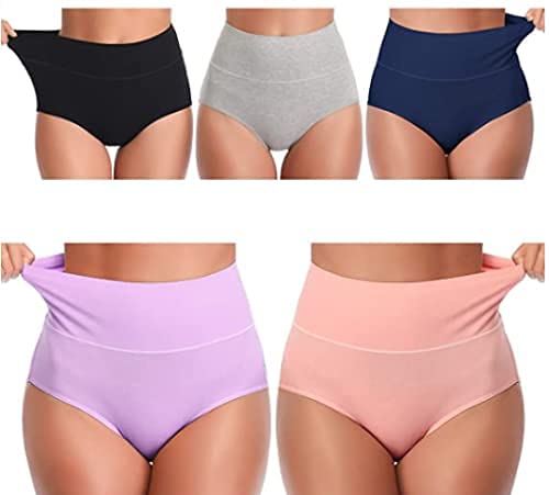 Womens Cotton Underwear Postpartum Recovery C Section High Waisted Panties Assorted Colour Free Size (40 Till 44) Pack of 3