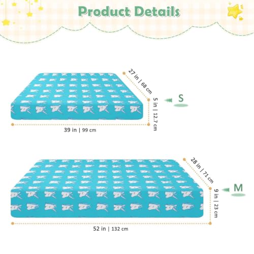 Drap-housse imperméable enfant 132x71 cm licornes bleues