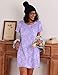Ekouaer Cotton Nightgowns for Women 3 Pack Sleepshirts Short Sleeve Night Shirt Tshirt Night Gown Soft Sleepwear Print Sleep Dress Pink Floral/Moon Star/Purple Star XX-Large