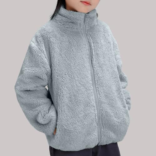 Toddler Girl Clothes Soft Fleece Winter Jackets Long Sleeve Full Zip Solid Color Warm Coat Outerwear with Pockets2