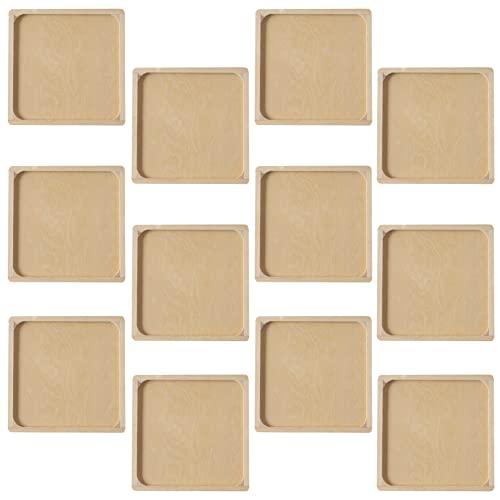 Make Market 9” Square Mosaic Wood Plaque - Unfinished Wood Plaque for Projects, Decoration, Arts & Crafts - Bulk 12 Pack