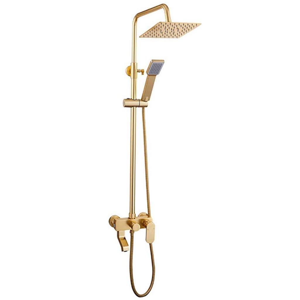 Système de douche or mat pour une salle de bain moderne et relaxante