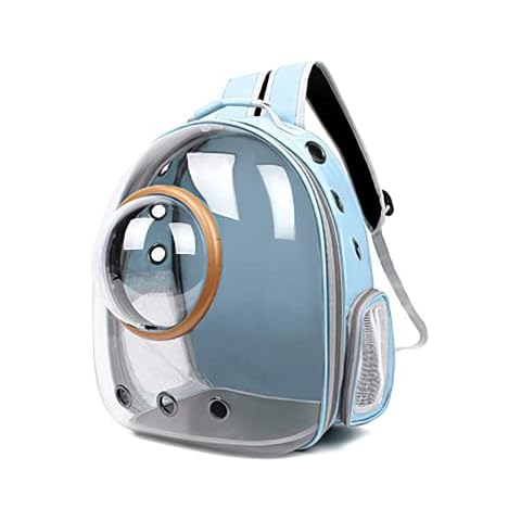 Galatée Cat Backpack Carrier, Pet Backpack Bubble Rucksack, Outdoor Waterproof Clear Pet Capsule Bag, Ventilate Space Capsule Pet Backpack(Light Blue, Transparent Cover) Cover