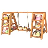 Wisreach Wooden 3 Tier Cupcake Stand, Rustic Cupcake Display Stand for Dessert Table, Foldable Serving Tray Tower for Party, Wedding, Birthday, Baby Shower, Holiday Events