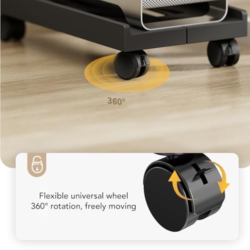 Soporte móvil ajustable para torre de computadora, soporte con ruedas con freno, compatible con la mayoría de CPUs, ideal para oficina y estudiantes miniatura 7
