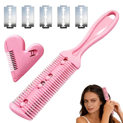 2 Pcs pettine tagliacapelli sfilzino per capelli Pettine da Taglio Professionale,Pettini per Tagliacapelli Universali,Pettine per Tagliare Pettine Taglio Capelli per Domestico,Include 5 lame