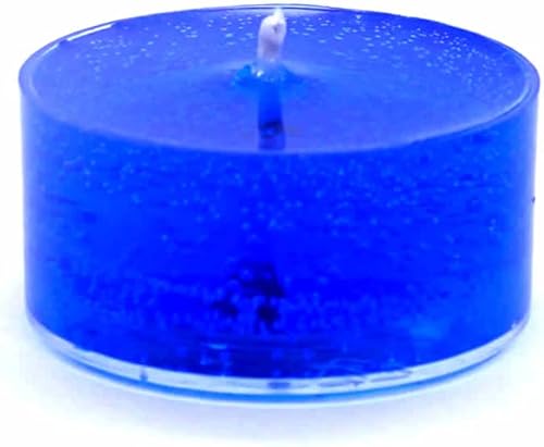 100% Clear 24 Pack Unscented Royal Blue Color Mineral Oil Based up to 8 Hours Tea Lights for Home, Restaurants, Weddings and Special Events by The