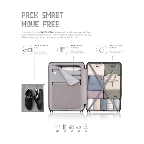 Image of SNITCH VITTO 3-Piece Set Blue Polycarbonate Hard Travel Suitcase - Suitcase for Travel Set of 3 & Luggage with 8 Wheels, Premium Lock, Wet Pouch & Free Shoe Bag