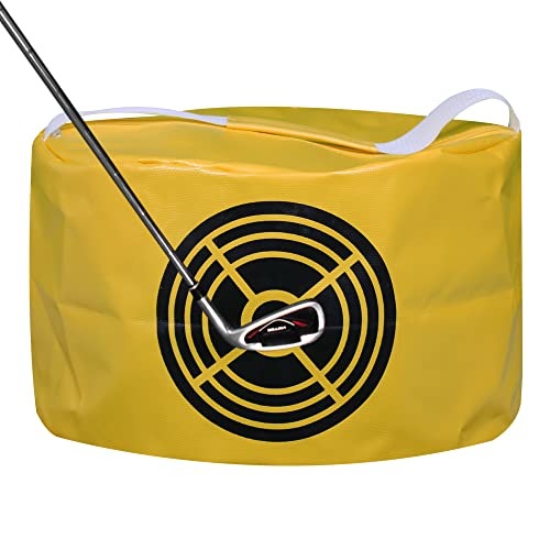 Scott Edward Golf Smash Bag Golf Impact Bag, Power Smash, Hitting Pocket, Swing Training Aids, Practice Tool. Waterproof Durable PVC Fabric (Yellow)
