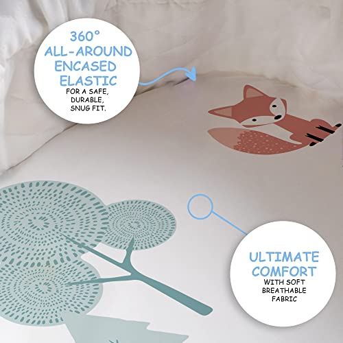 Image of JumpOff Jo - 2-Pack Hypoallergenic Fitted Bassinet Sheet for Baby Boys & Girls - Rectangular, Hourglass & Oval Crib Compatible, Soft, Breathable, Machine Washable