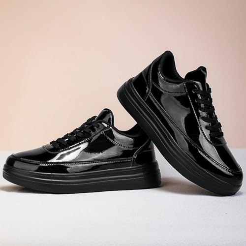 GSIGUL Men's Fashion Sneakers Casual Walking Shoes Patent Leather Sports Skate Shoes for Men2