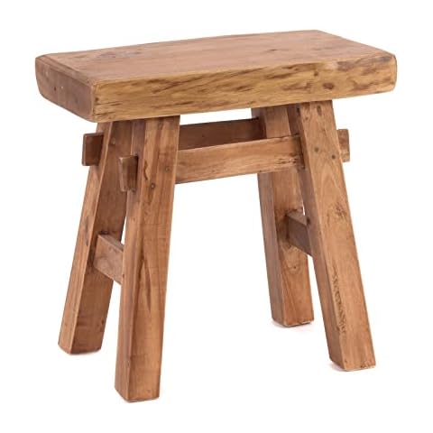 DESIGN DELIGHTS RUSTIKALER Holz HOCKER Vintage 40" Cover
