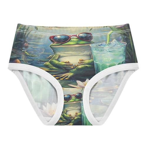 Funny Frog Drinking Lotuc Toddler Girls's Underwear 2T 202b8977