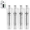 Mysora 4 Pack Water Filter Replacement Compatible with Bluevua RO100ROPOT, Water Filters Set, 1 PP, 1 CTO, 1 RO, 1 PCF, Improved Drink Quality, Easy to Replace for Household Daily Use