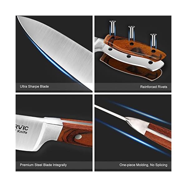 FETERVIC Knife Set 16 PCS High Carbon Kitchen Knife Sets Wooden Block